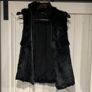 Black Rabbit Fur Vest